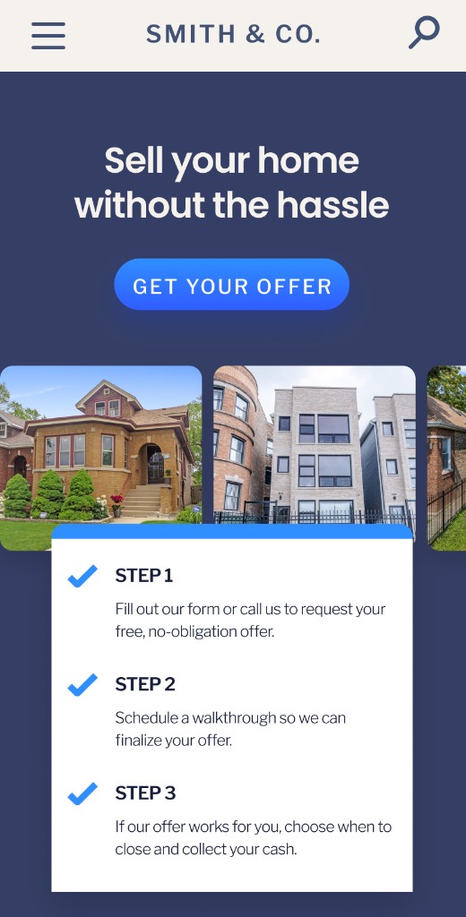 A site with too much competing content mobile after